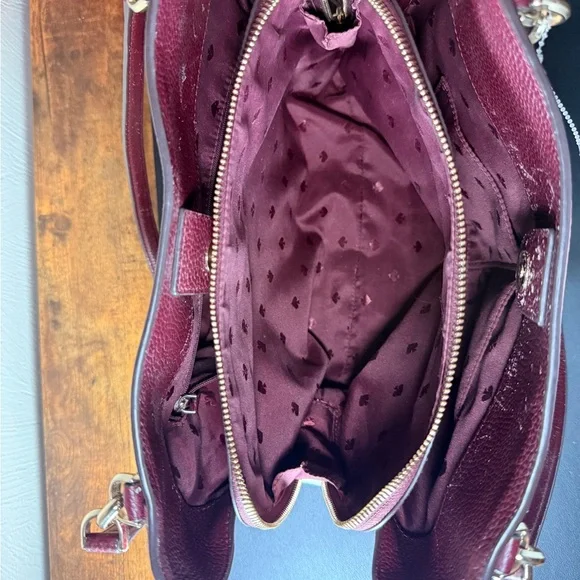Kate Spade Burgundy and Cream Floral Shoulder Bag - Picture 5 of 5